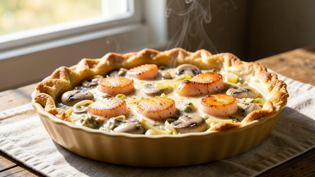 Scallop Pot Pie Recipe: Crispy Top, Silky Broth, and Buttery Scallop Bites