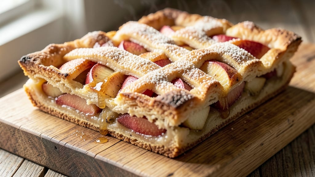 Rectangle Apple Pie Recipe: Crustless Lattice Magic with Spiced Filling