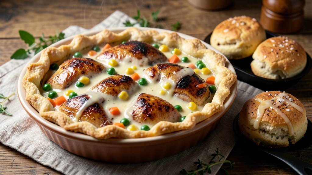 Slow Cooker Chicken Pot Pie Recipe With Biscuits: Flaky Top, Savory Filling, Hands-Off Dinner