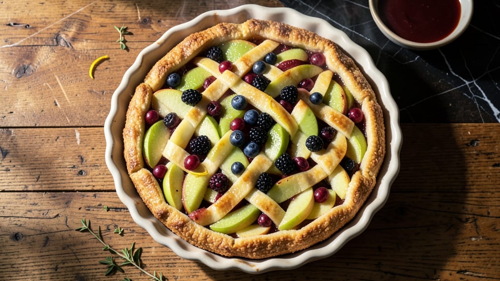 Apple Mountain Berry Pie Julian Recipe: Rustic Lattice Top and Bursting Fruit Filling