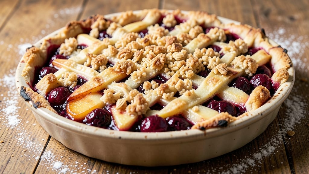 Apple Boysenberry Crumble Pie Recipe: Tart-Sweet Crunch With Buttery Oats