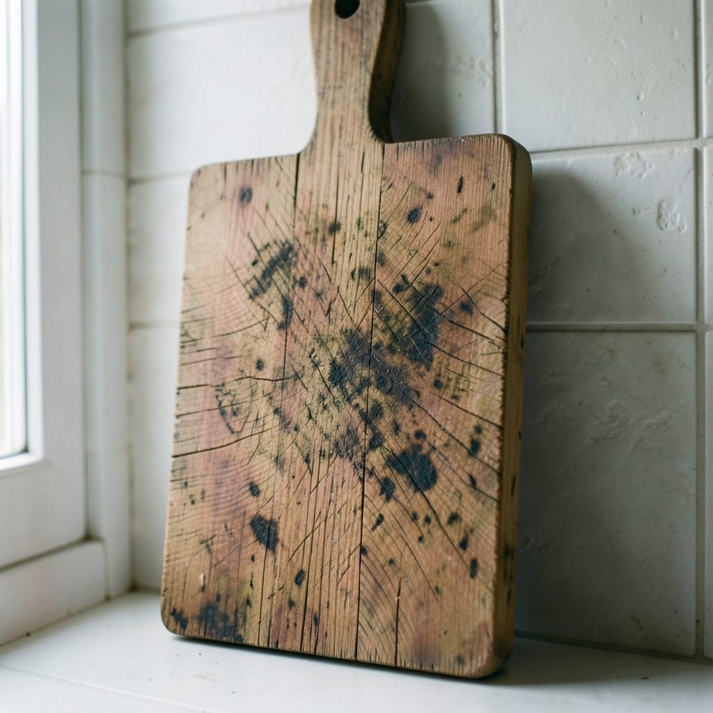 The wooden cutting board
