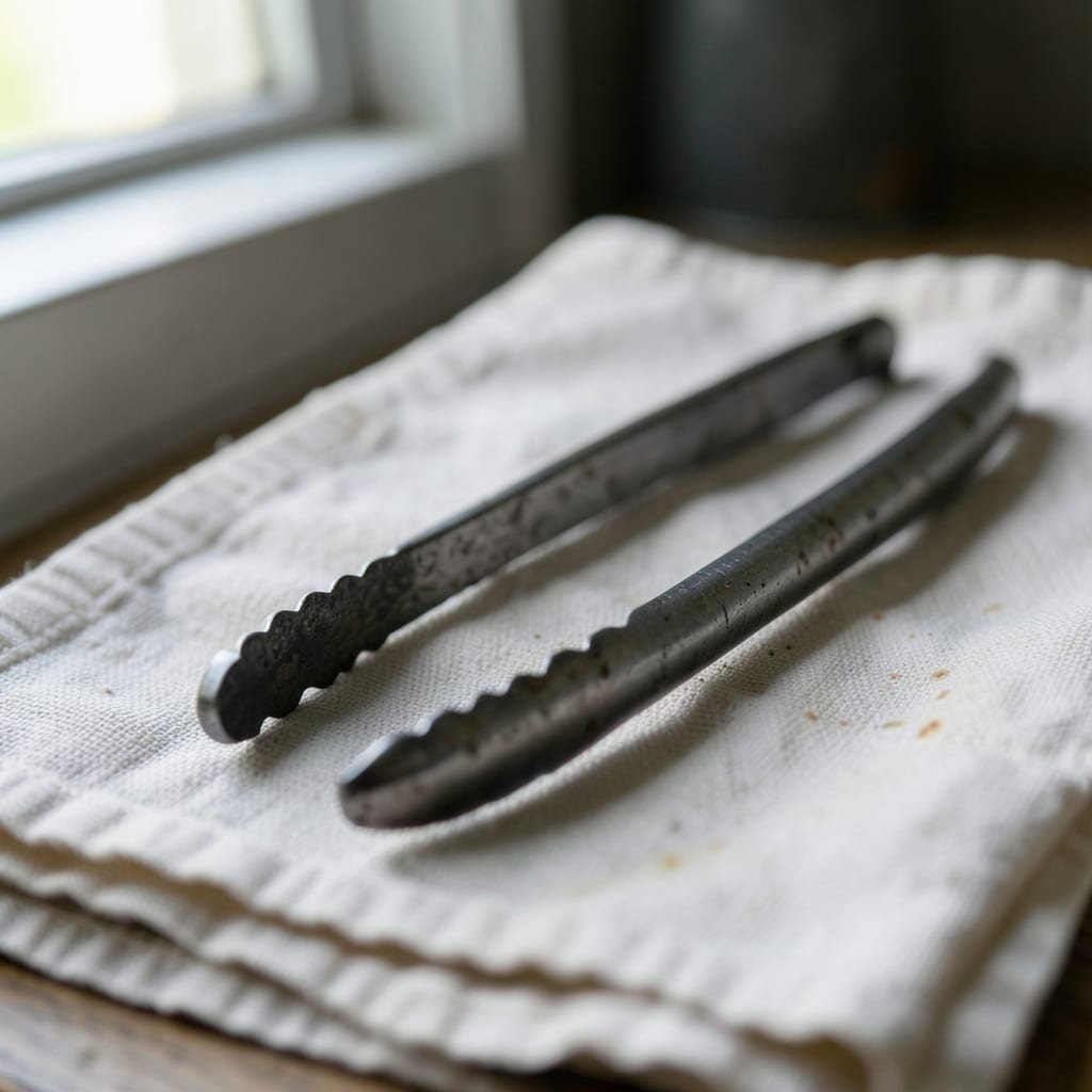 The metal tongs