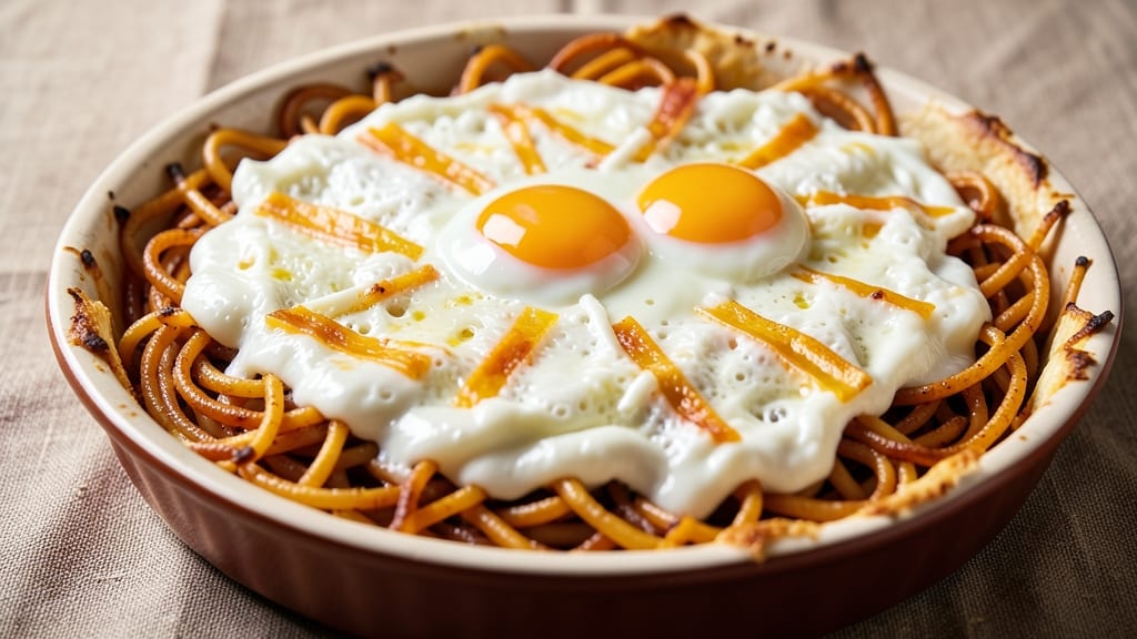 Spaghetti Pie Recipe With Eggs: Crispy Tortilla Crust Meets Silky Yolk Magic