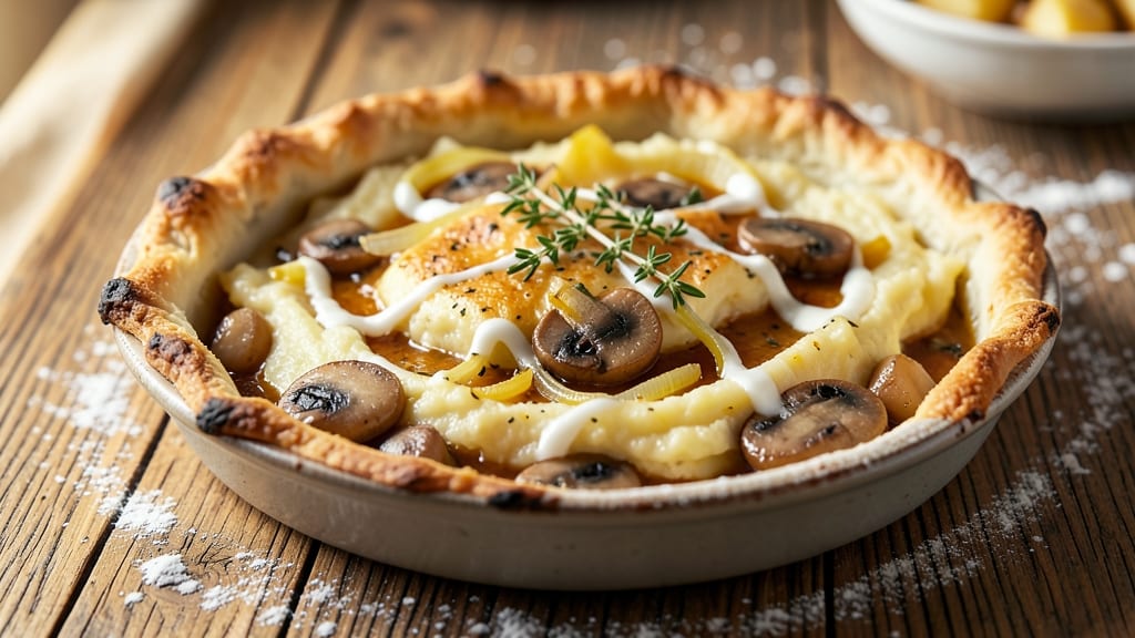 Vegetarian Potato Pot Pie Recipe: Flaky Top and Creamy Mashed Potato Bliss