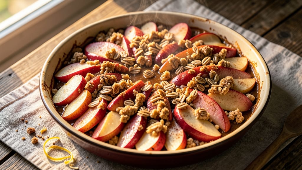 Apple Crisp Recipe With Cake Mix and Pie Filling: No-Bake Oven Shortcut for Warm Spice Lovers